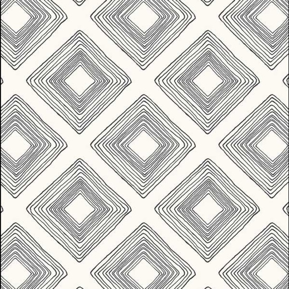 Magnolia Home Diamond Sketch Wallpaper Black White